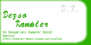 dezso kampler business card
